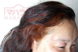 ヘナの染まり具合～赤オレンジ色の目立ち方