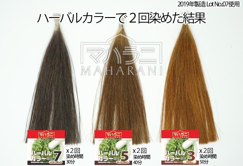 ハーバルカラー357の染まり方比較と染め方