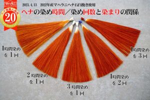 ヘナは染め時間よりも染め回数でしっかり濃く染まる