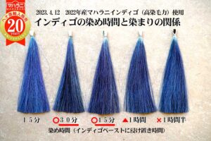 インディゴの染め時間と染まりの関係