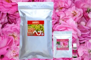 ヘナ石臼挽き＋ローズ粉、ヘッドマッサージオイルR セット