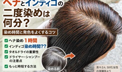 ヘナとインディゴの二度染めはそれぞれ何分がよい？ヘナとインディゴ染め方の図