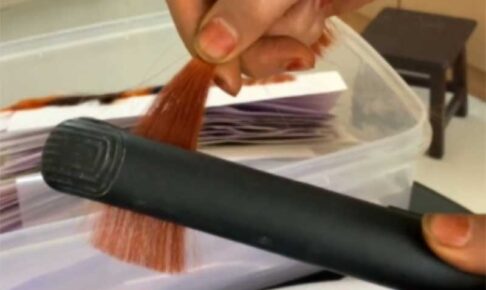 ヘアアイロンでヘナがブラウンに！