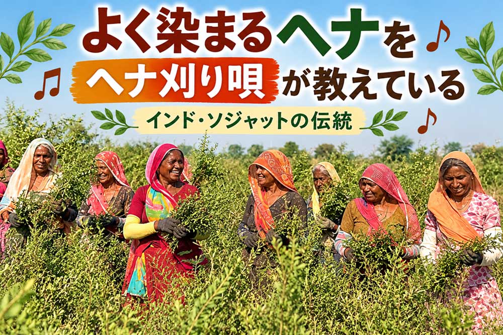 よく染まるヘナをヘナ刈り唄が教えている！