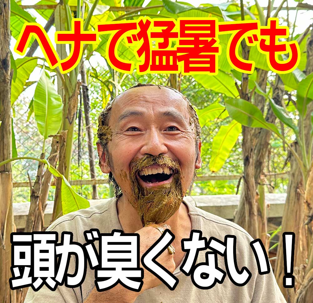 ヘナで猛暑でも頭が臭くない